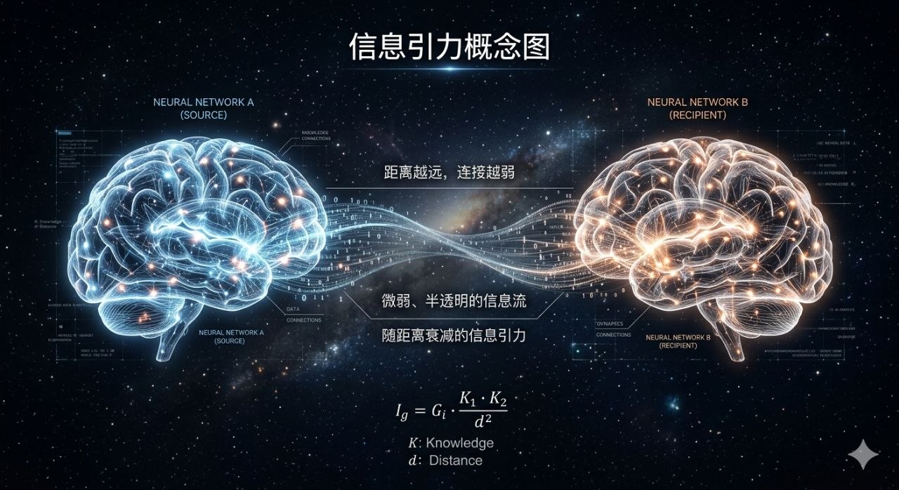 信息引力概念图 (双脑信息流)